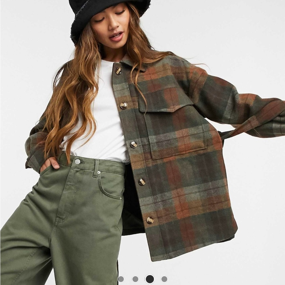 Pull&Bear Green and Brown Utility Jacket